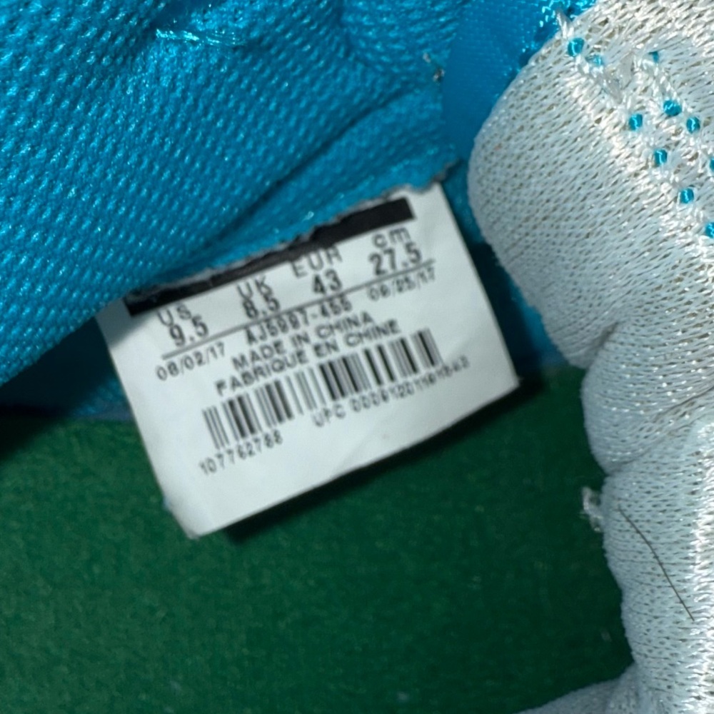 Nike Air Jordan Blue lagoon gatorade Athletic Shoes sneakers size 9.5 - Picture 7 of 8